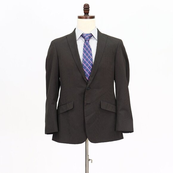 Kenneth Cole 38S Brown Striped 2-Button Sport Coat Blazer Jacket V060 - Picture 1 of 11